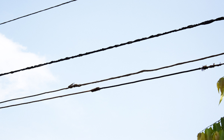 Substandard electricity cable seen at Agbalajobi, Ogba in Lagos.