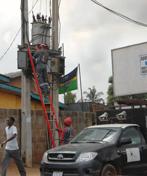 Workers of Ikeja Electric at work