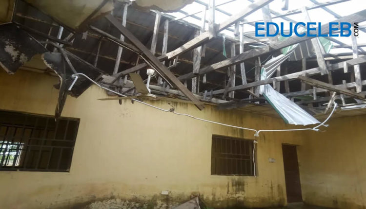 A dilapidated office within the administrative block of the Almajiri Model School, Dutsin-Ma