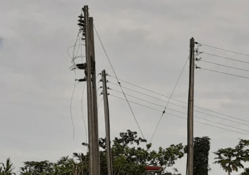 Picture: On the way to Gomani community, Abuja, cable connection stopped, cutting people from grid electricity
