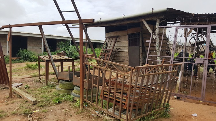 Shut welding shop of Engr. Abayomi Olusada a resident of Oponua community along Ikorodu Shagamu Expressway